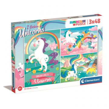 SuperColor Puzzle 3x48 - Unicorn Brilliant - 3x48 pcs